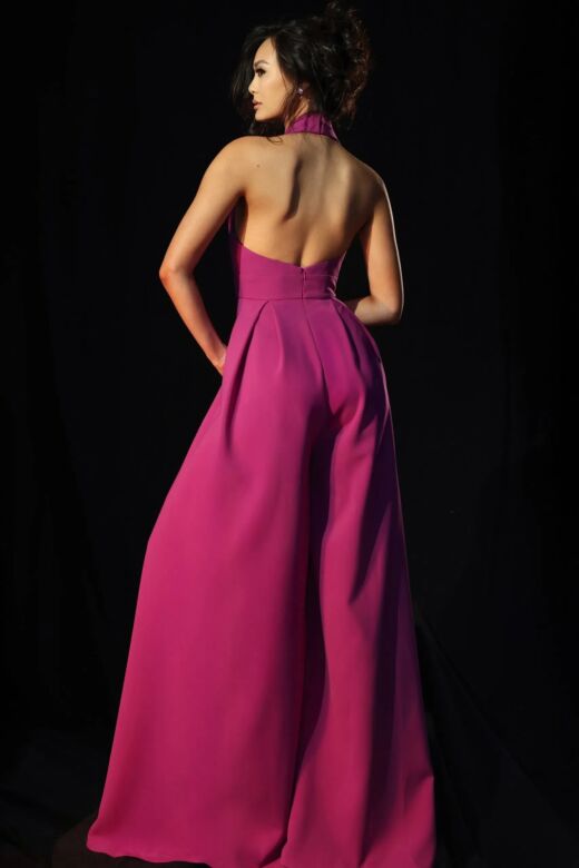 Jovani 46632 Wide-Leg Backless Jumpsuit
