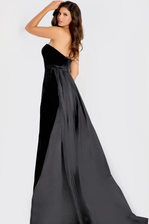 Jovani 48180 Beaded Plunging Neck High Slit Dress