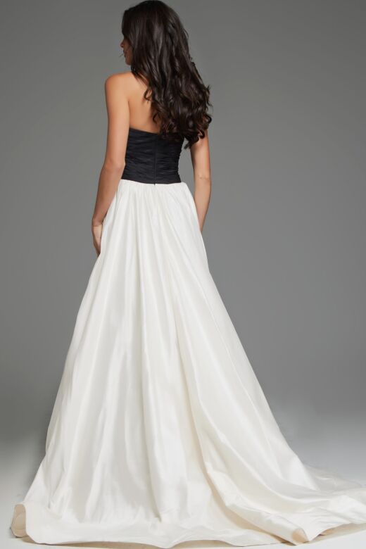 Jovani S67083 High Slit Knotted Cutout Bodice Dress