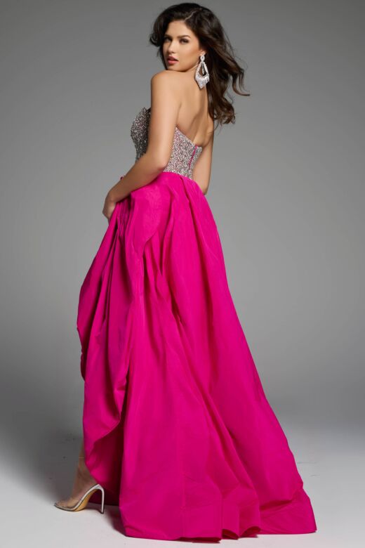 Jovani 41141 Front Bow High Slit Dress