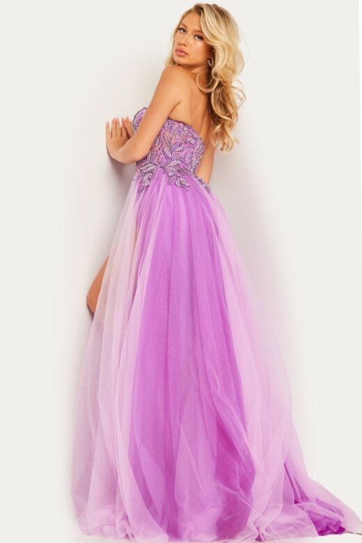 Jovani 23710 High Slit Strapless Sweetheart Dress