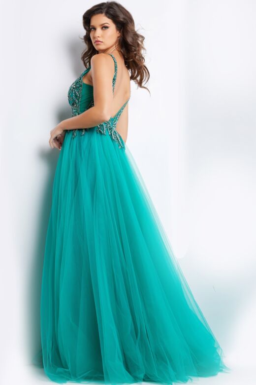 Jovani 23962 Embellished Bodice High Slit Dress