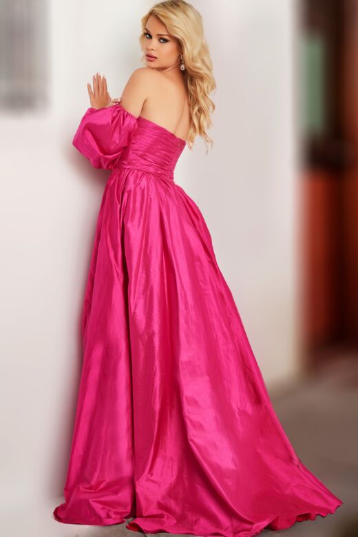 Jovani 24099 Puff Sleeve Off The Shoulder Dress