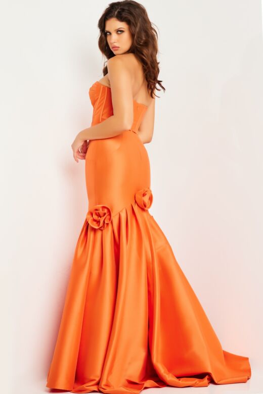 Jovani 24613 Rosette Skirt Corset Bodice Dress