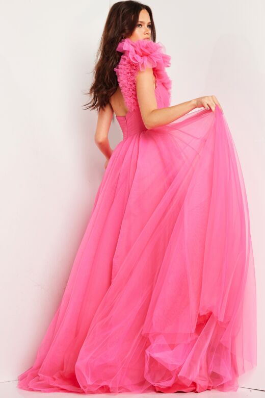 Jovani 25919 One Shoulder High Slit Dress