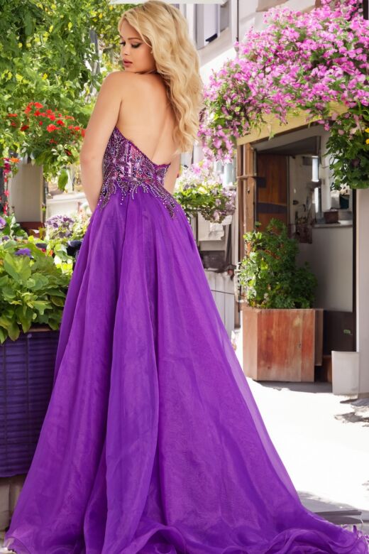 Jovani 25964 Floral Top Halter Neck Dress
