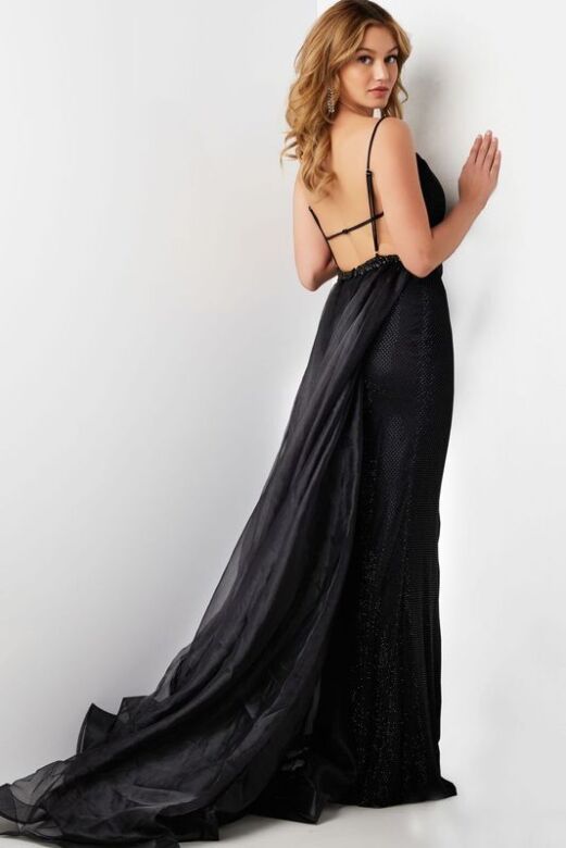 Jovani 25990 Strappy Back Long Overskirt Dress