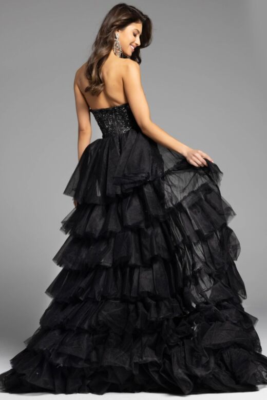 Jovani 26119 Ruffle Overskirt Strapless Dress
