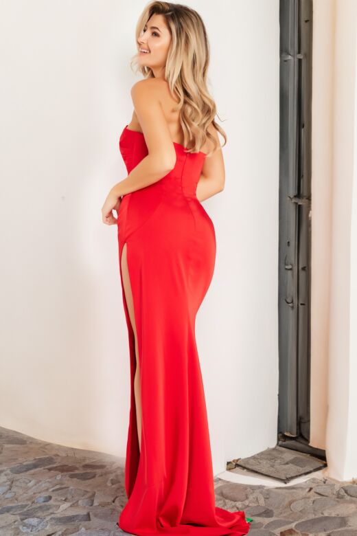 Jovani 26166 Asymmetric Neckline Strapless Dress