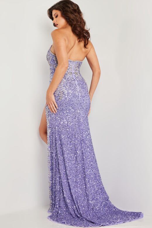 Jovani 36537 Strapless V-Neck Embellished Dress