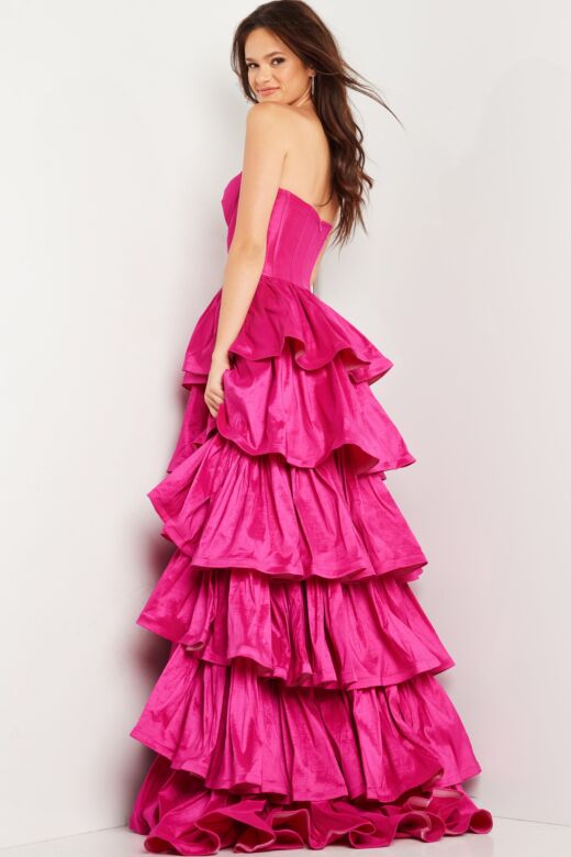 Jovani 36619 Layered Skirt Strapless Dress
