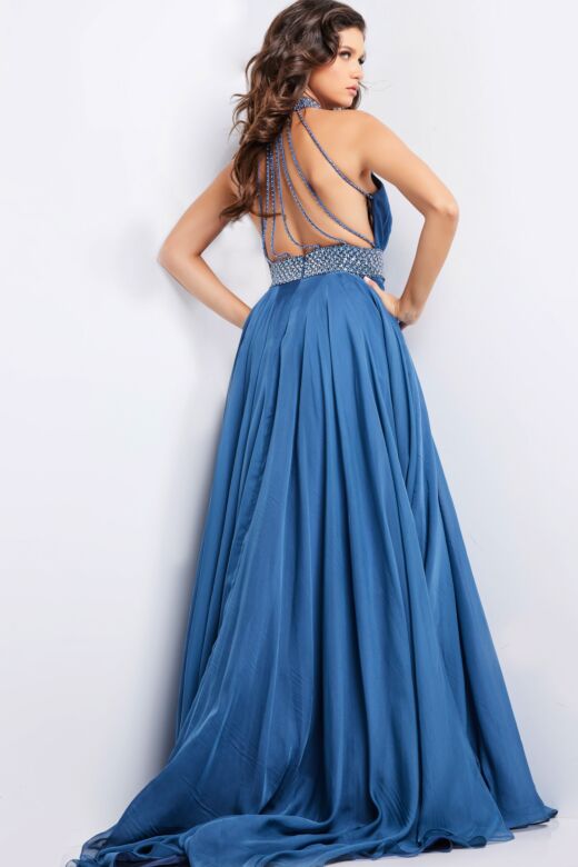 Jovani 36749 Strappy Back High Halter Dress
