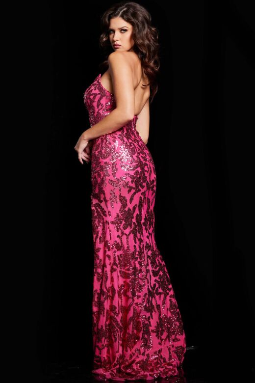 Jovani 37271 Strapless V-Neck Sequin Dress