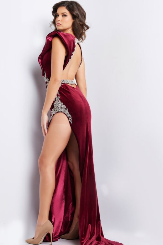 Jovani 37341 High Slit Cutout Back Dress