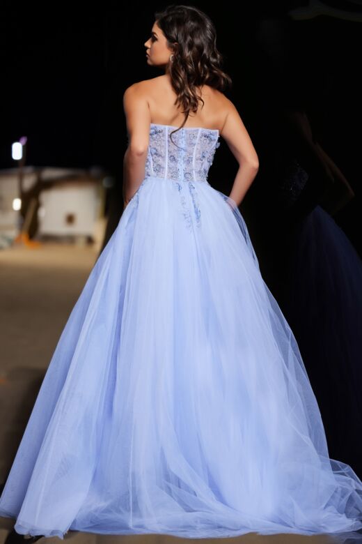 Jovani 37460 Beaded Corset Strapless Dress