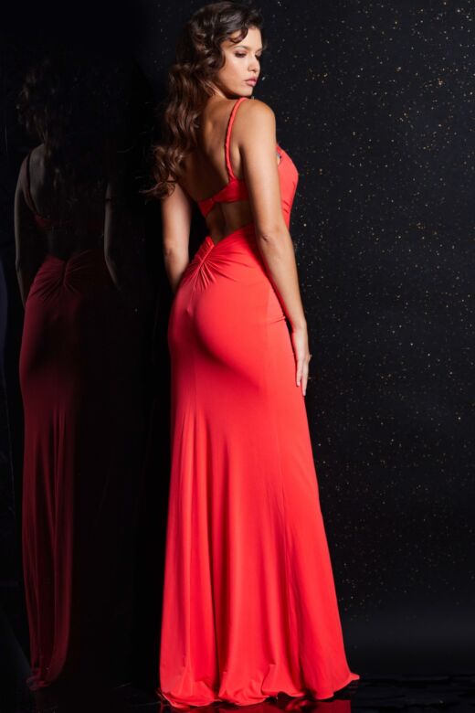 Jovani 38309 Knot Waist One Strap Dress