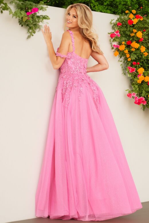 Jovani 25826 Floral Bodice One Shoulder Dress