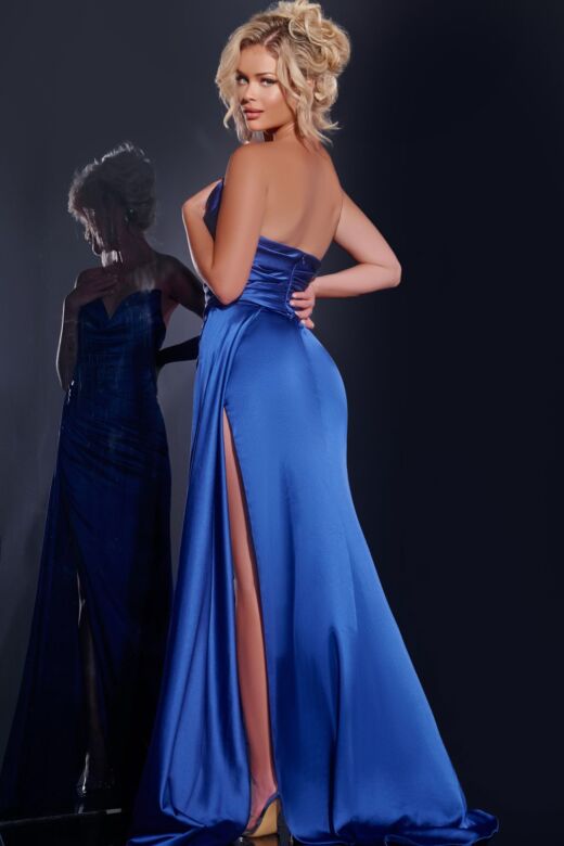 Jovani 37150 Side Tail Pleated Strapless Dress