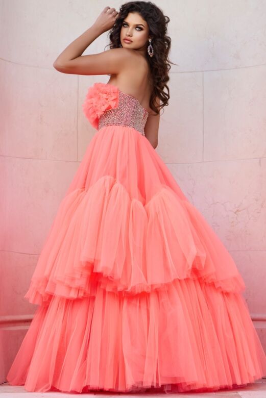 Jovani 38299 Layered Skirt Ruffle Top Pageant Dress