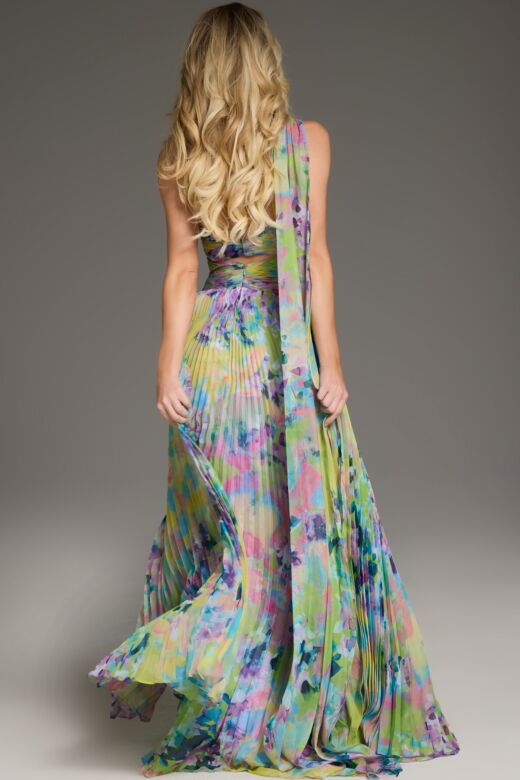 Jovani 38688 Multi Cutout One Shoulder Pleated Dress