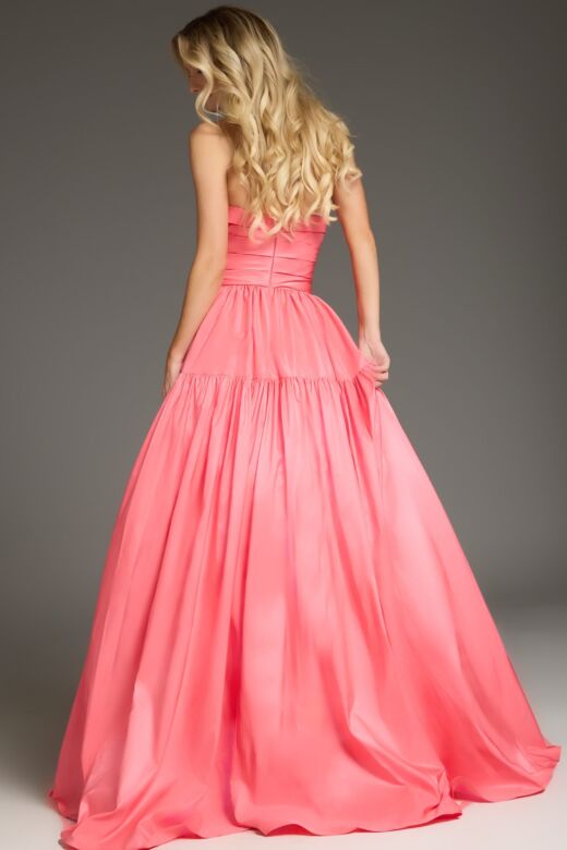 Jovani 38831 Draped Bodice Strapless Taffeta Dress