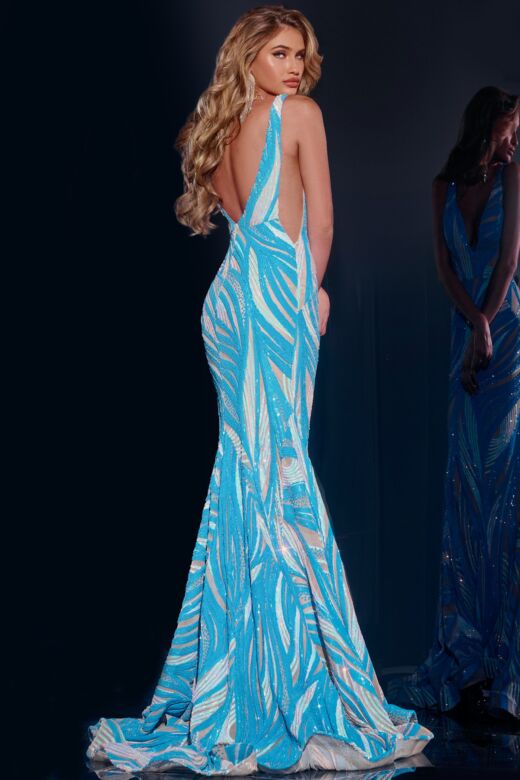 Jovani 39232 Plunging Sides Sequin Dress
