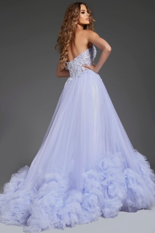 Jovani 40170 Ruffle Hem Floral Corset Pageant Gown