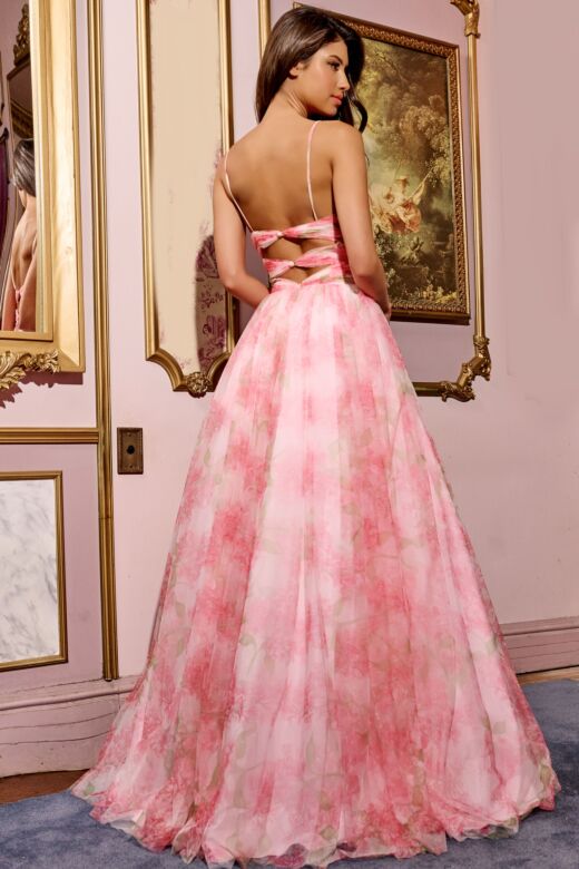Jovani 40402 Floral Print Multi Cutout Dress