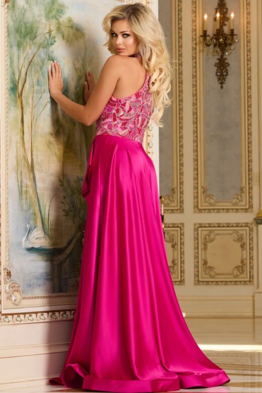 Jovani 41186 High Neck Slit Skirt Pageant Gown