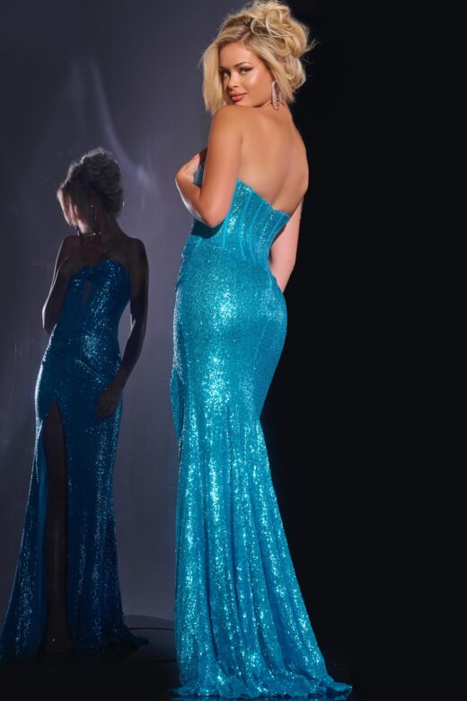 Jovani 42514 Strapless Corset Sequin Dress