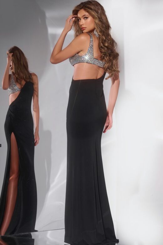 Jovani 42816 High Slit Embellished Cutout Dress