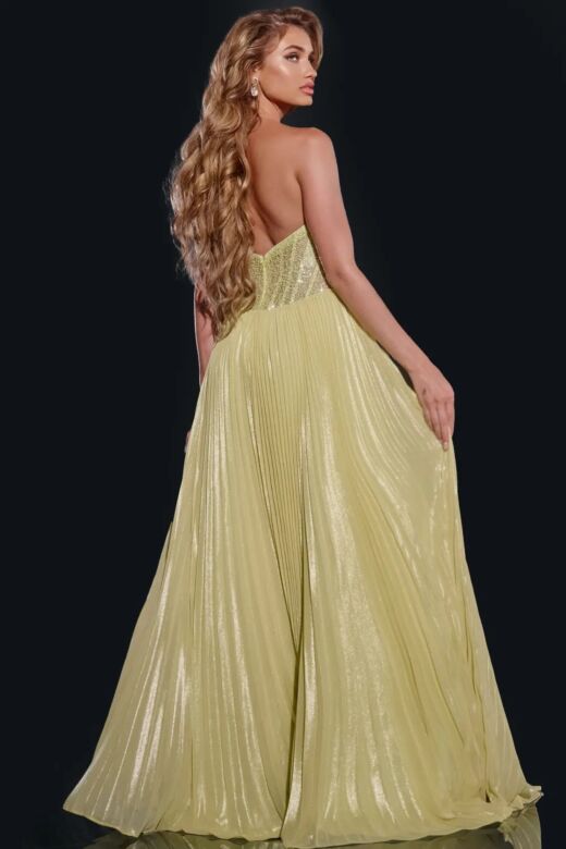 Jovani 43115 High Slit Sequin Corset Dress