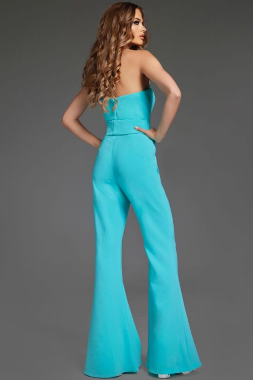 Jovani 43567 One Shoulder Flare-Leg Jumpsuit