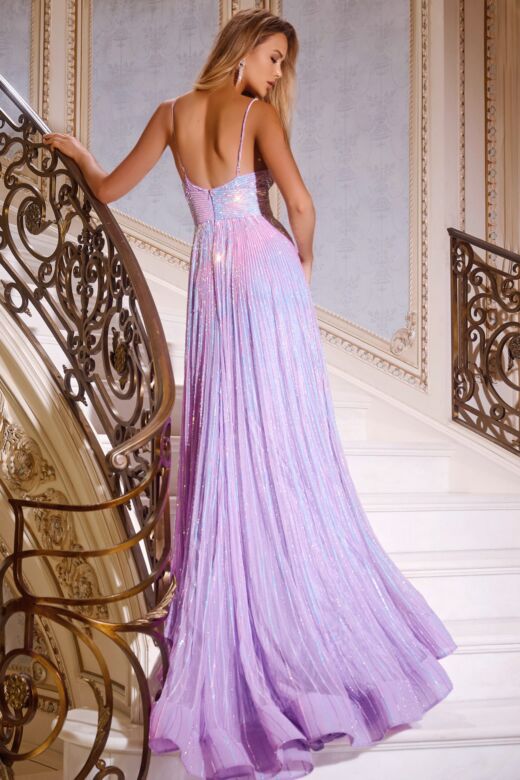 Jovani 43920 Spaghetti Straps Plunging Neck Dress