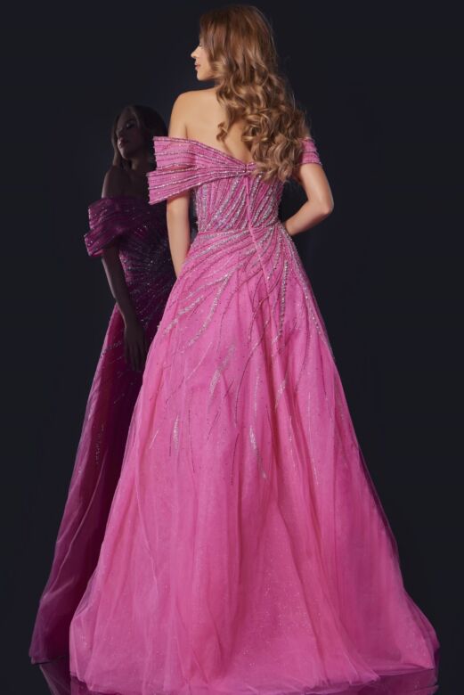 Jovani 45067 Off The Shoulder Embellished Dress