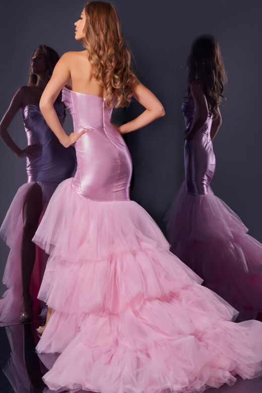 Jovani D5315 Ruffle Skirt Strapless Sweetheart Dress