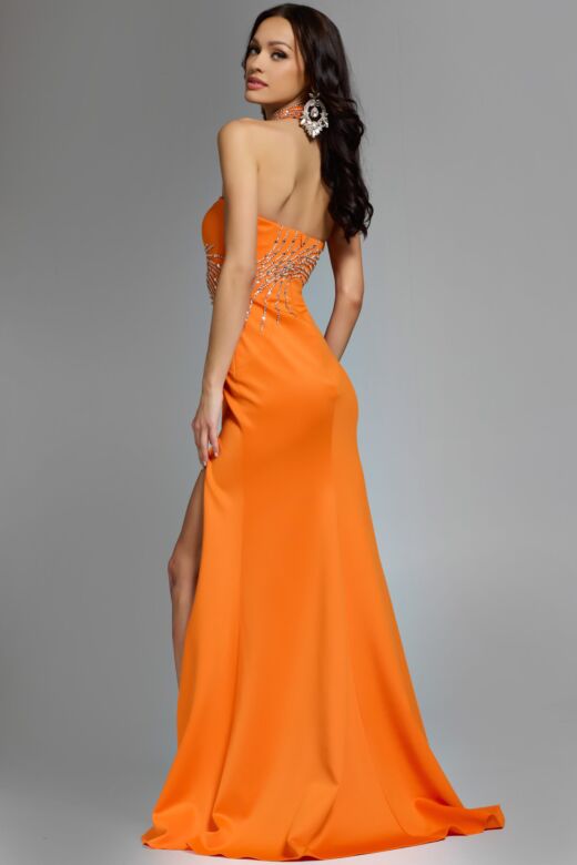 Jovani 43018 Choker-Halter Neckline Embellished Choker Dress