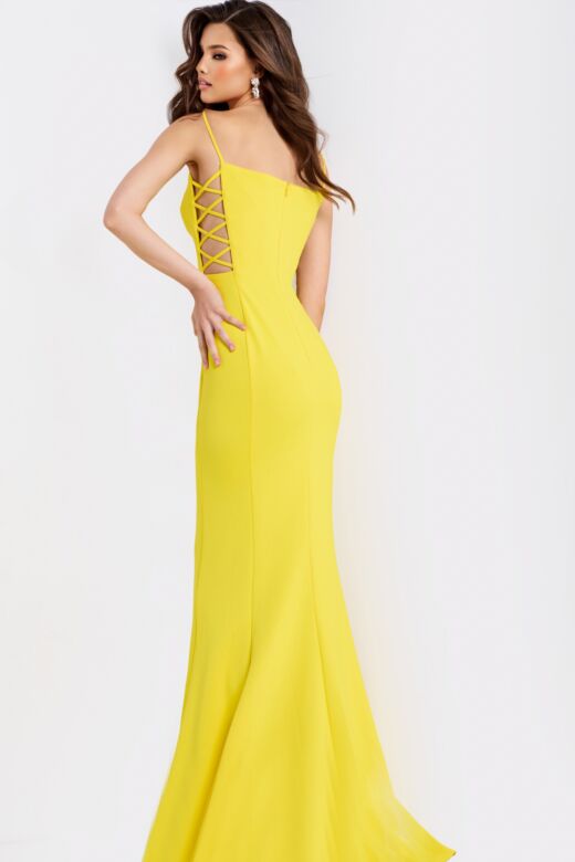 Jovani 43404 Straight Neckline Crisscross Side Dress