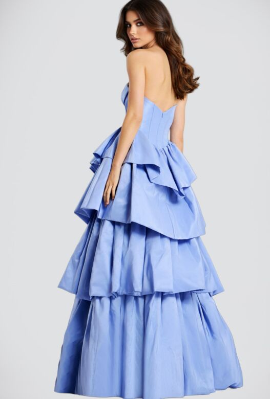 Jovani 45111 Basque Waist Layered Skirt Dress