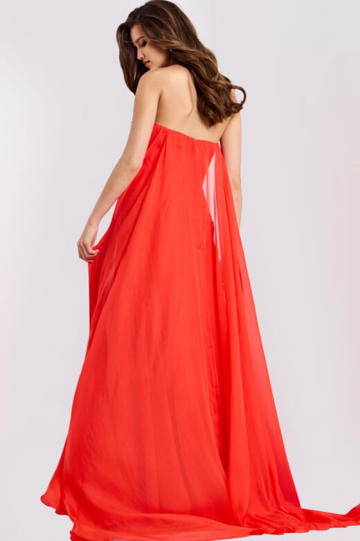Jovani 45269 Watteau Train Ruched Bodice Dress