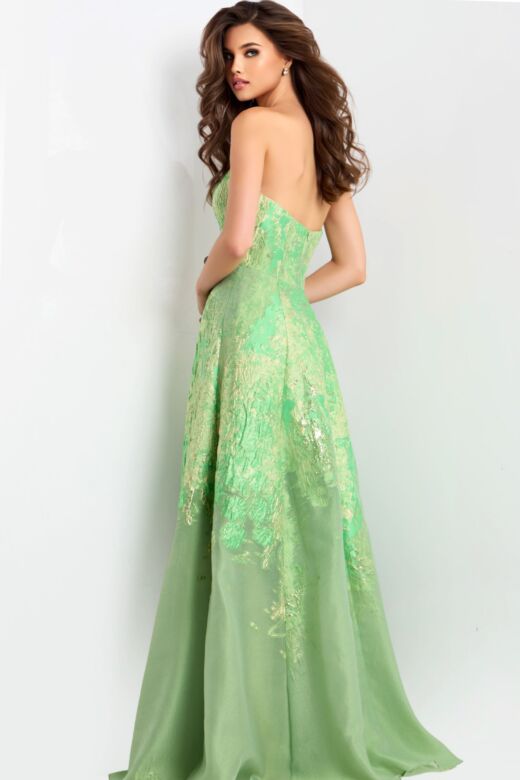 Jovani 46260 Metallic Organza Strapless Dress