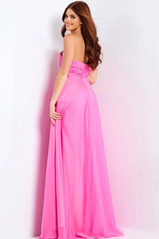 Jovani 47041 Ruched Bust Strapless Baby Doll Dress