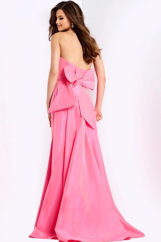 Jovani 47495 Bow Back Strapless Satin Dress