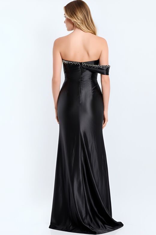 Jovani 47607 Embellished Cutout One Strap Dress