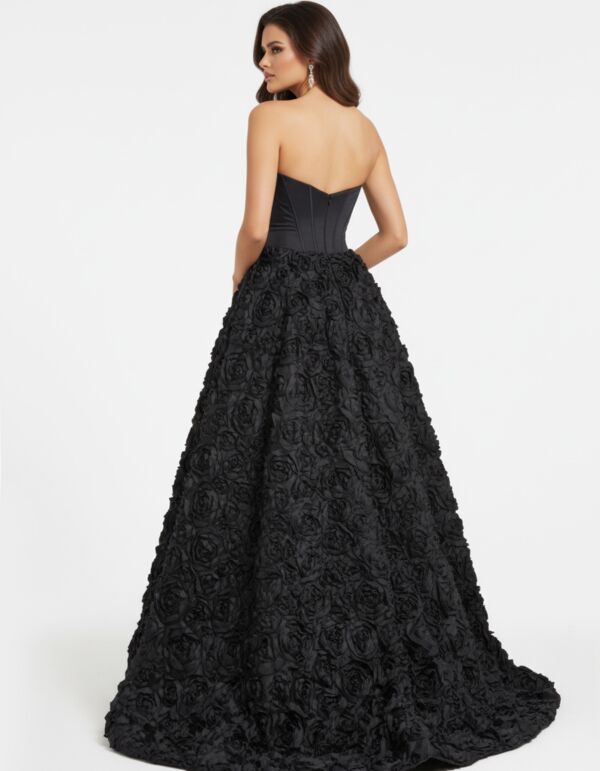 Jovani 47695 3D Floral Skirt Strapless Corset Dress