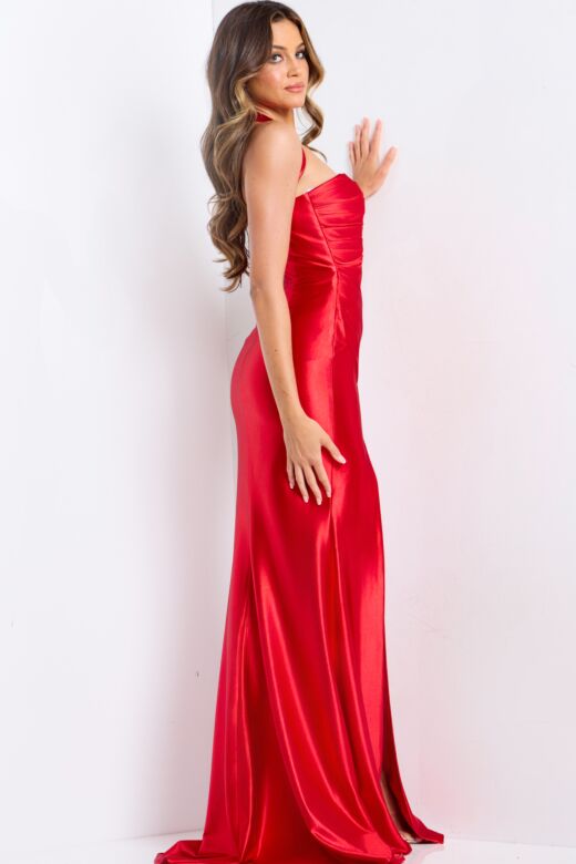 Jovani 47862 Pleated Bodice Halter Strap Dress