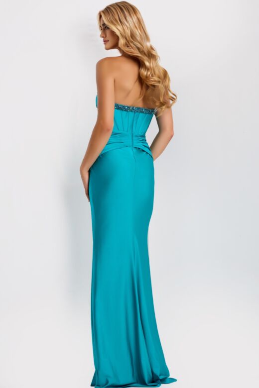 Jovani 48157 Crisscross Waist Strapless Corset Dress