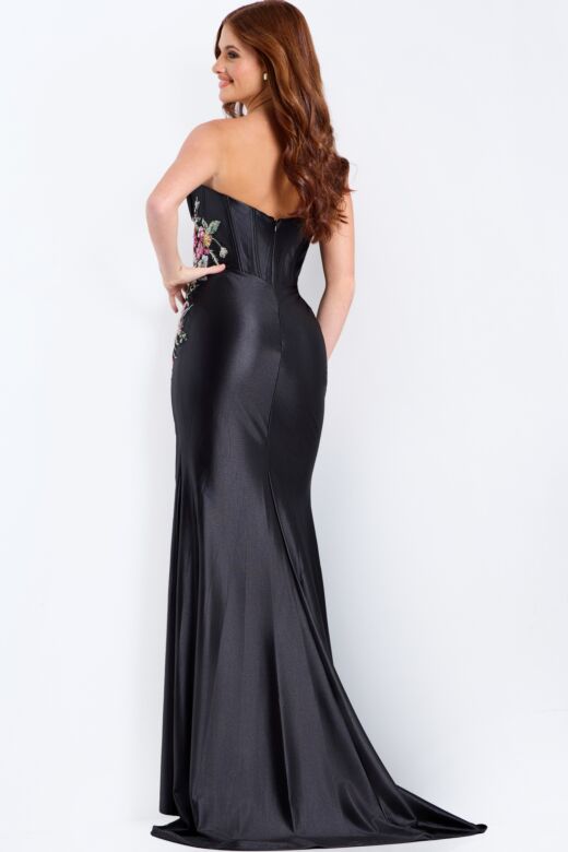 Jovani 48371 High Slit Strapless Dress