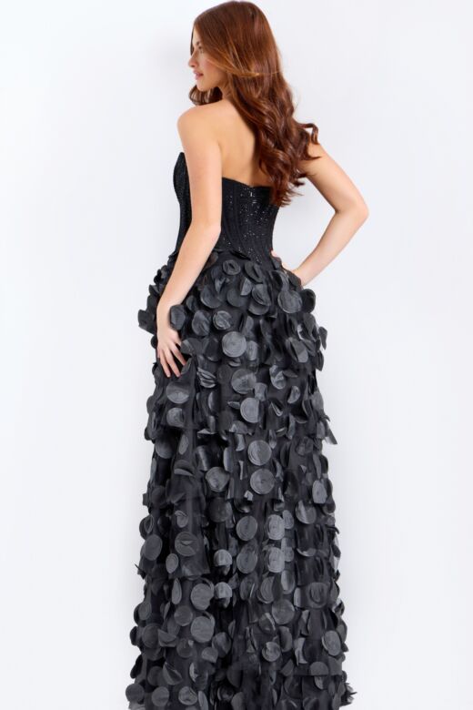 Jovani 49384 Strapless Sweetheart Neckline 3D Layered Skirt Dress