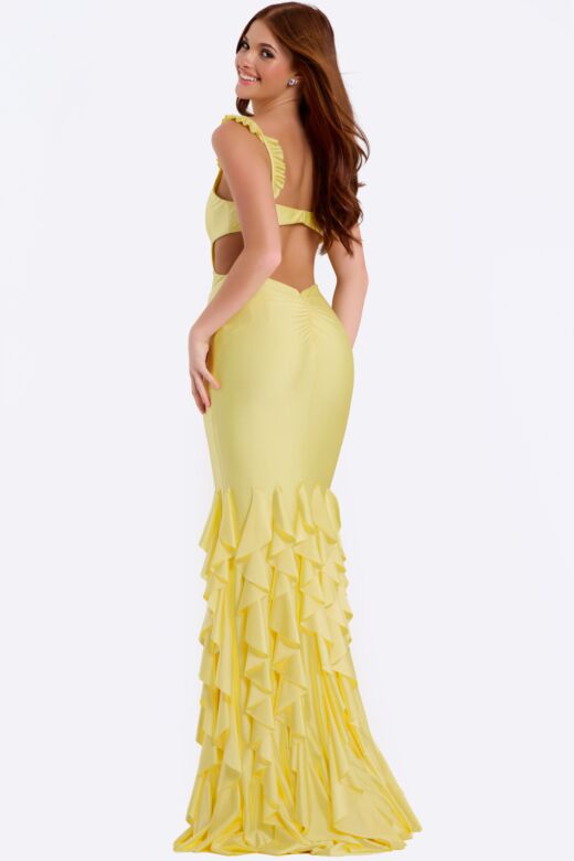 Jovani 49897 Sweetheart Neckline Ruffled Hemline Dress